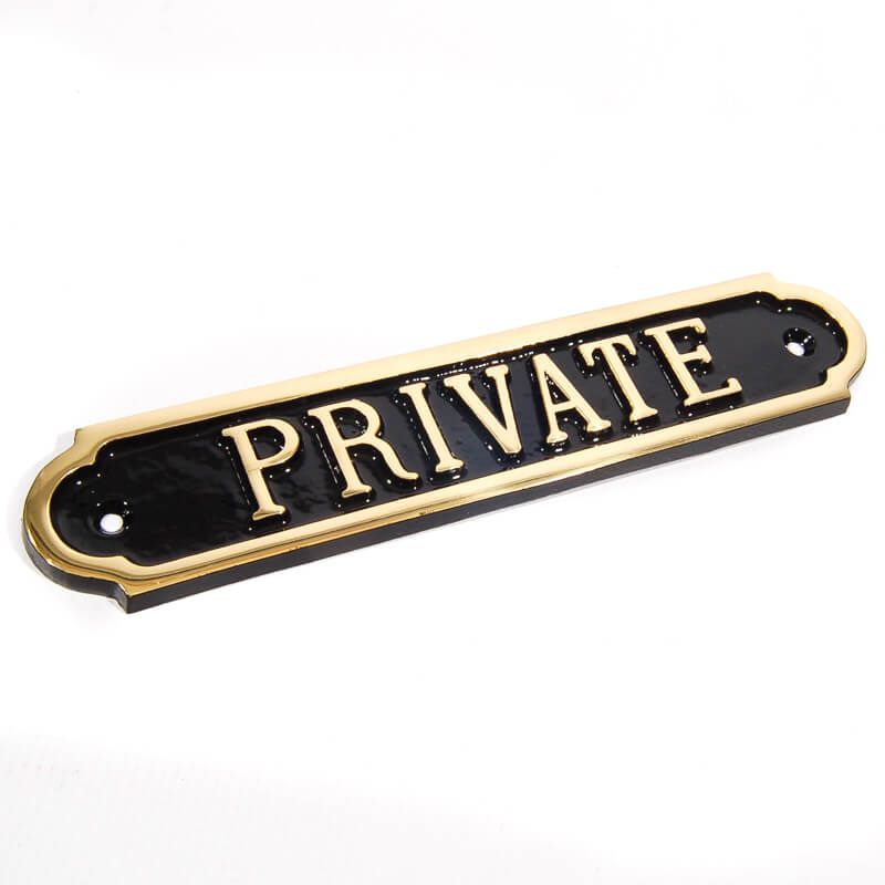 Private Sign in brass