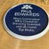 Personalised Blue Heritage Style Plaque, Ceramic, Engraved 24cm